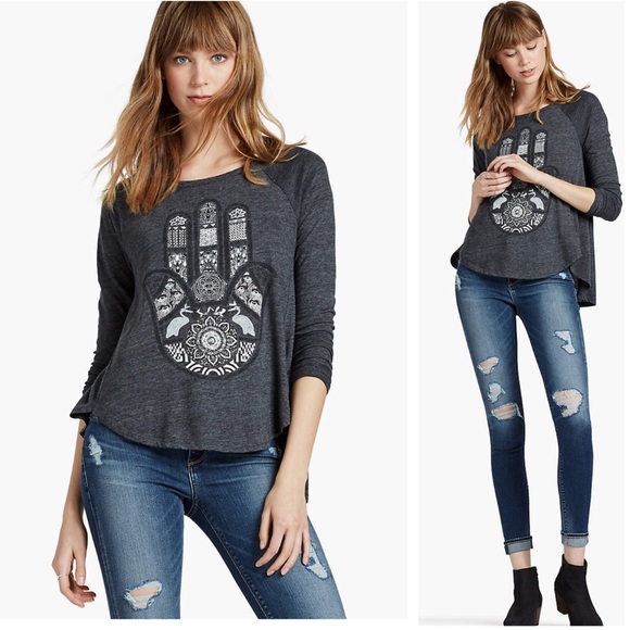 Lucky Brand Tops - LUCKY BRAND Hamsa Hand Ls Tee